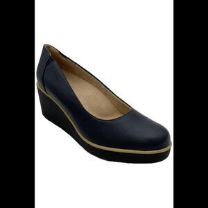 Soul Naturalizer Women's About TIme Wedge Pump Navy Leather - Wide